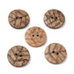 Large Wooden Buttons - 1 inch - 25mm - Wood Buttons - Leaf Pattern - Coconut Wood (D056-03)