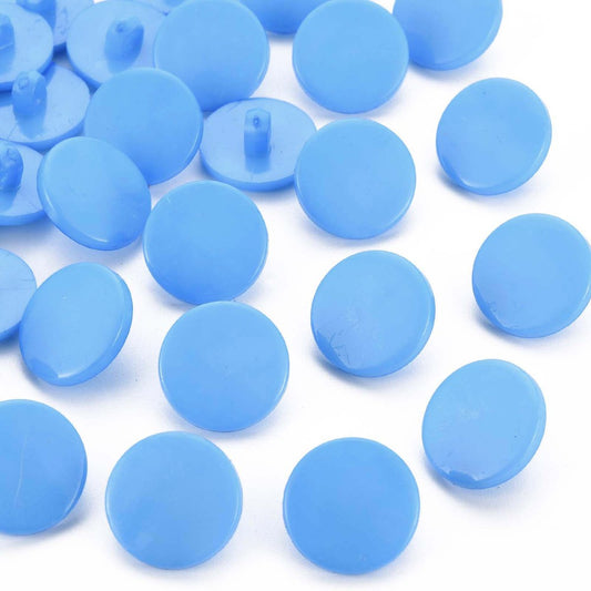 Blue Shank Resin Buttons 18mm in Diameter - Plastic Cornflower Blue Button - Acrylic Button (N018-031)