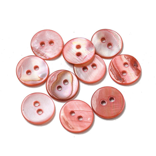 Red Shell buttons - 15mm - Mother of Pearl Shell Button  (01B-06)