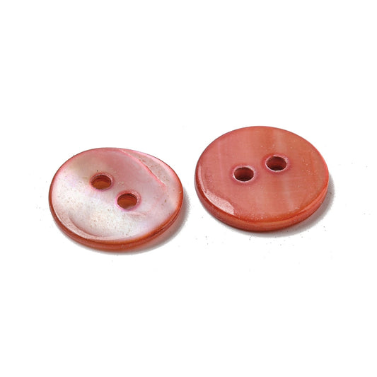 Red Shell buttons - 15mm - Mother of Pearl Shell Button  (01B-06)