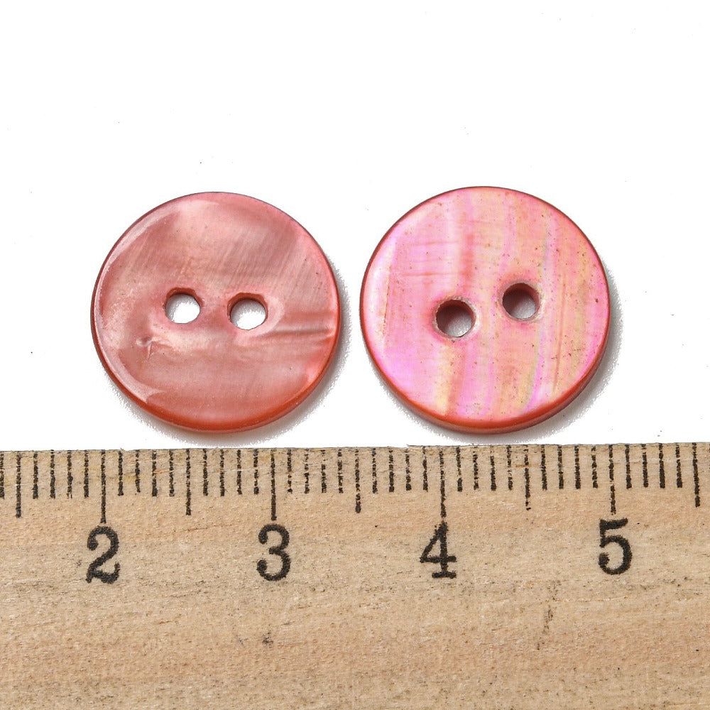 Red Shell buttons - 15mm - Mother of Pearl Shell Button  (01B-06)