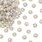 10 Clear AB Rhinestone Flatback Button - Silver - Solid Brass 12mm Metal Button - Silver Plated Rhinestone Buttons - Hair Bow Center (33B)