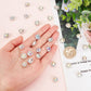 10 Clear AB Rhinestone Flatback Button - Silver - Solid Brass 12mm Metal Button - Silver Plated Rhinestone Buttons - Hair Bow Center (33B)