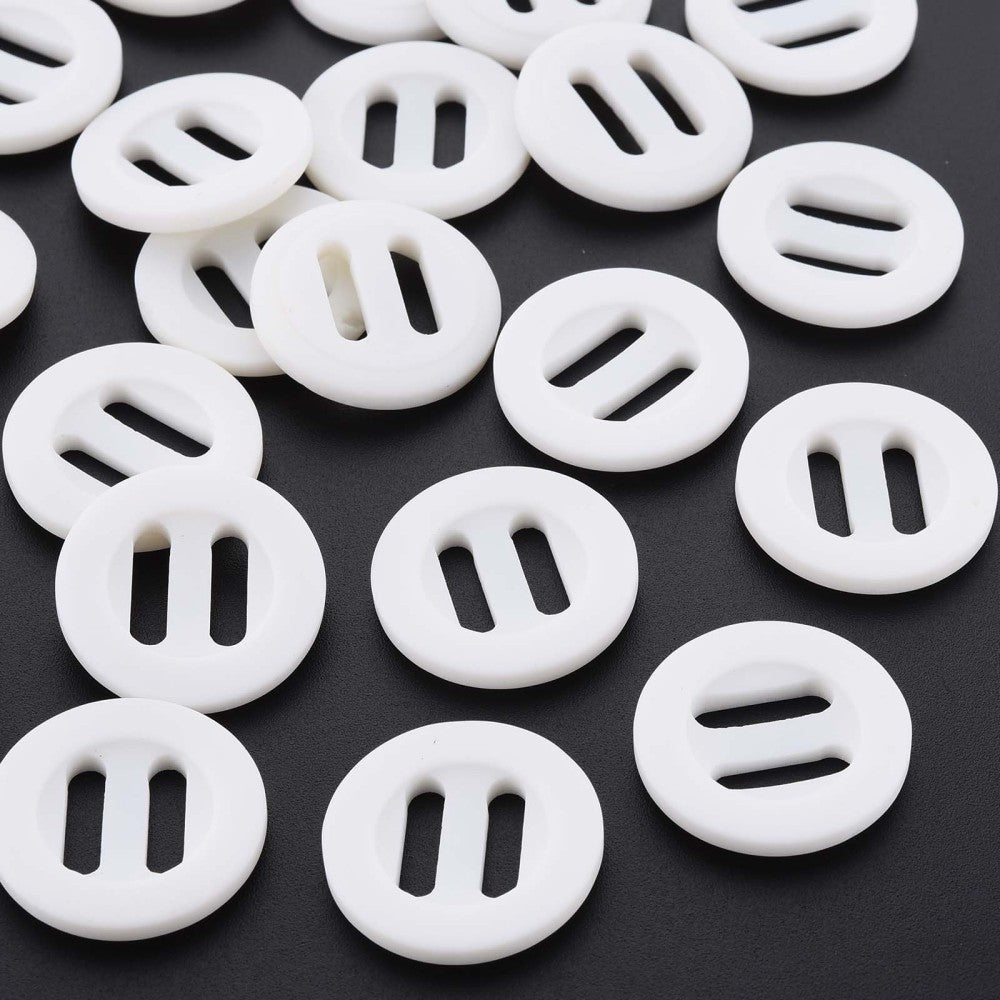 Knitting Buttons - White Resin Buttons - Crochet Button - Large hole - 25mm (Approx. 1 inch)  (044)