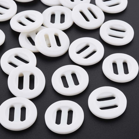Knitting Buttons - White Resin Buttons - Crochet Button - Large hole - 25mm (Approx. 1 inch)  (044)