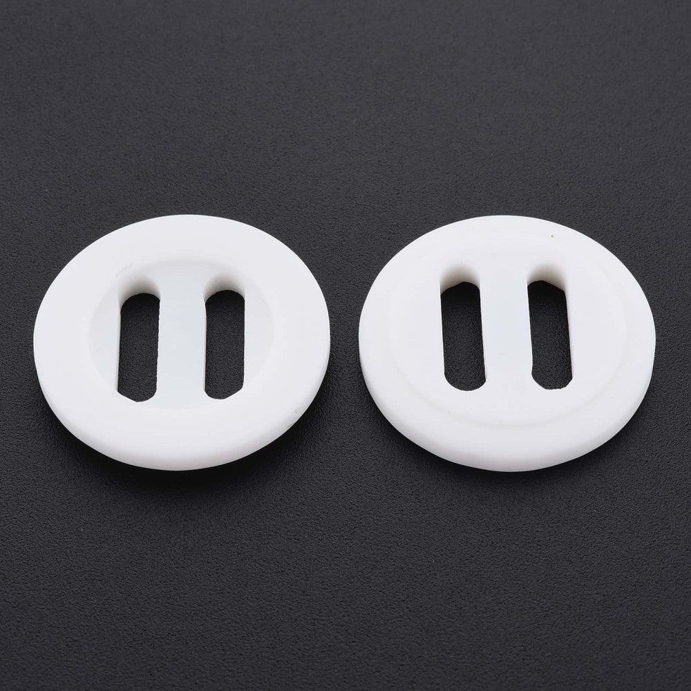 Knitting Buttons - White Resin Buttons - Crochet Button - Large hole - 25mm (Approx. 1 inch)  (044)