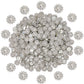 10 Rhinestone Flatback Button - Silver - Solid Brass 13mm Metal Button - Silver Plated Rhinestone Buttons - Hair Bow Center (69)