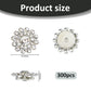 10 Rhinestone Flatback Button - Silver - Solid Brass 13mm Metal Button - Silver Plated Rhinestone Buttons - Hair Bow Center (69)