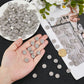 10 Rhinestone Flatback Button - Silver - Solid Brass 13mm Metal Button - Silver Plated Rhinestone Buttons - Hair Bow Center (69)