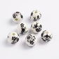 Porcelain Black & White Floral Beads • 12mm Ceramic Beads • Jewelry Making Supplies • Set of 10 (12mm-5)