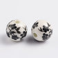 Porcelain Black & White Floral Beads • 12mm Ceramic Beads • Jewelry Making Supplies • Set of 10 (12mm-5)
