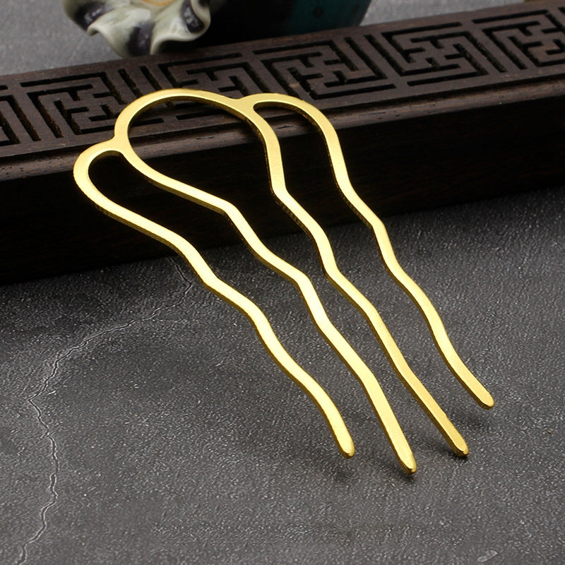 Gold Hair Comb 87×49mm · Nickel Safe Bridal Hair Comb · Wedding Updo Comb · Gold Plated Hair Accessory · DIY Hair Clip Supplies · Metal Hair Comb for Crafts (01)