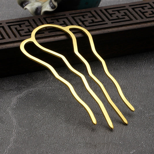 Gold Hair Comb 87×49mm · Nickel Safe Bridal Hair Comb · Wedding Updo Comb · Gold Plated Hair Accessory · DIY Hair Clip Supplies · Metal Hair Comb for Crafts (01)