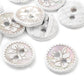White Mother of Pearl Flower Buttons – 11.5mm Shell Buttons – Carved 2‑Hole Sewing & Craft Buttons (Set of 10) (18B6-04A)