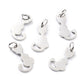 Tiny Silver Cat Charm | Feline Pendant | Kitty Pendant | 15.5mm long, 9mm wide, 3mm thick, hole: 3mm (01P)
