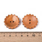 Wooden Button - Brown - 27mm (Approx. 1 inch) - Gear Shape - 2 Hole - Sewing Wood Buttons (34C)