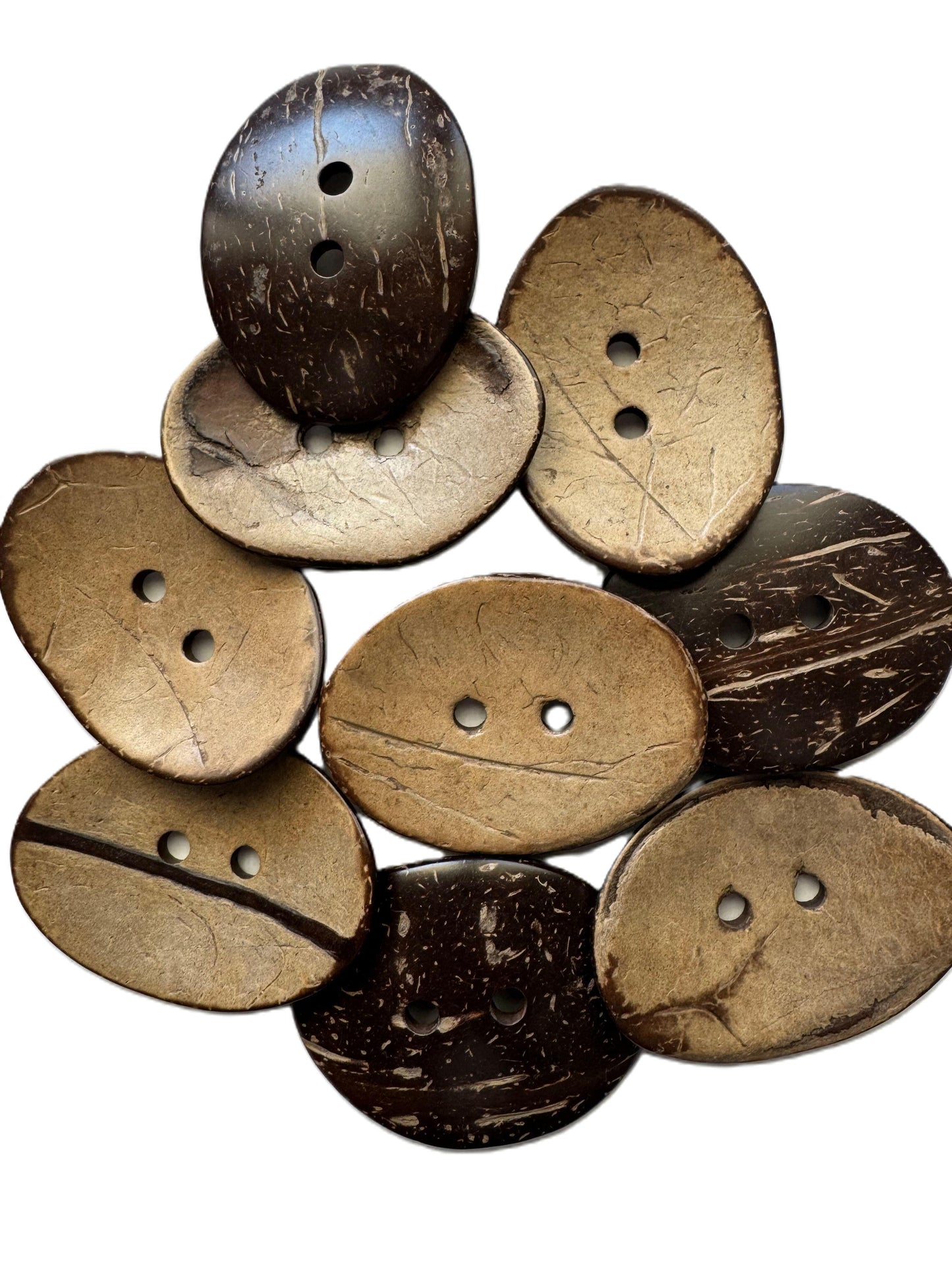 Extra Large Oval Wooden Buttons - Coconut Shell - Wood Button (SHEL-K009-03)