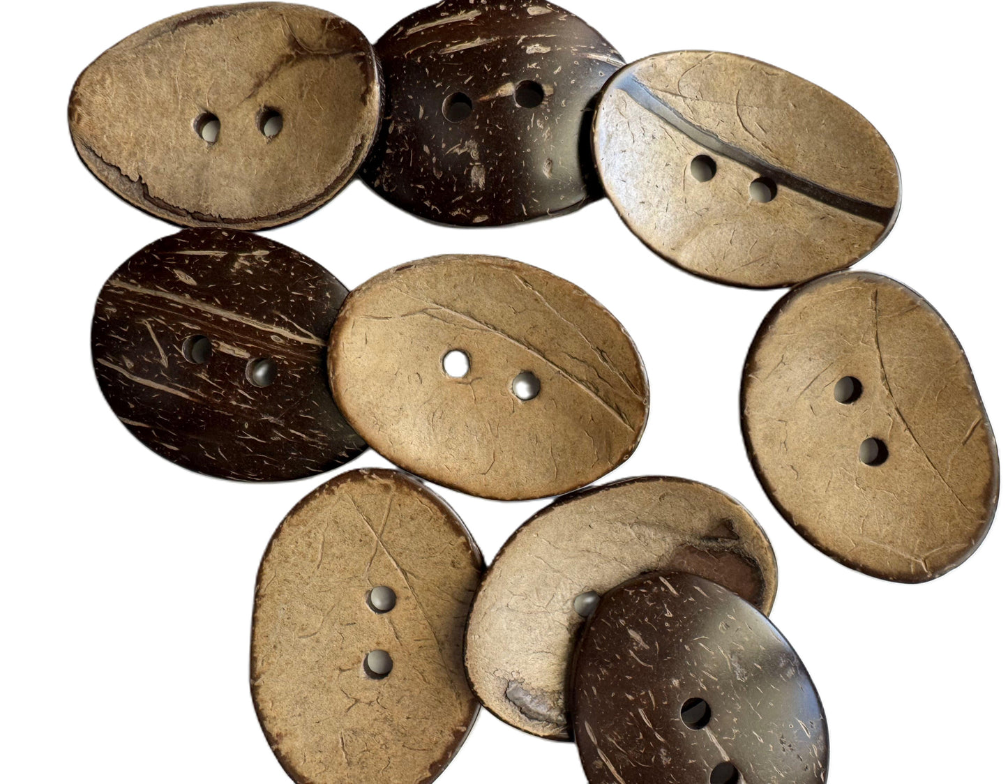 Extra Large Oval Wooden Buttons - Coconut Shell - Wood Button (SHEL-K009-03)