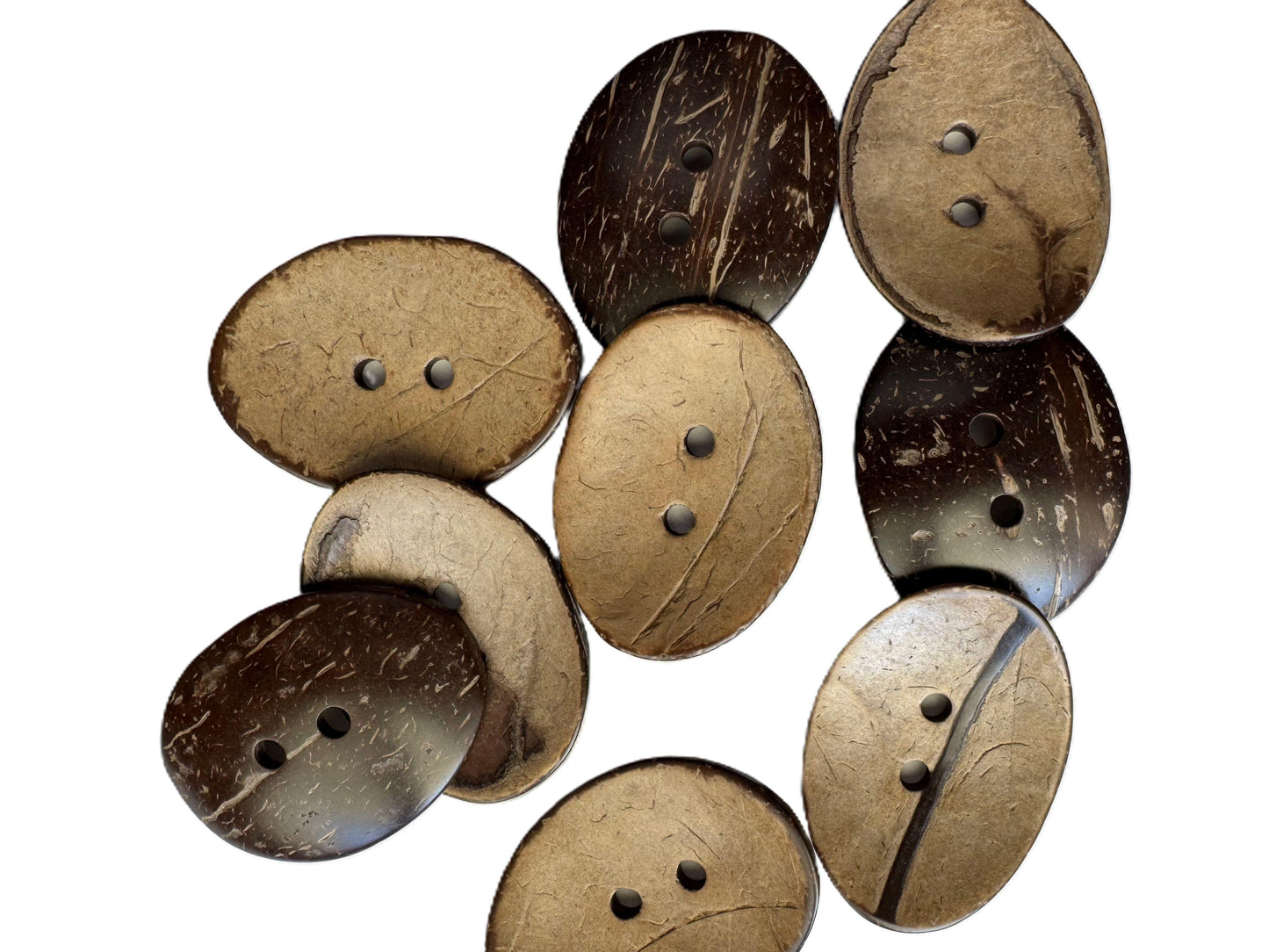 Extra Large Oval Wooden Buttons - Coconut Shell - Wood Button (SHEL-K009-03)