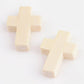 10 Wood Cross Pendant, Natural, Unfinished Wooden Cross 22mm x 15mm Hole: 2.5mm S660-02