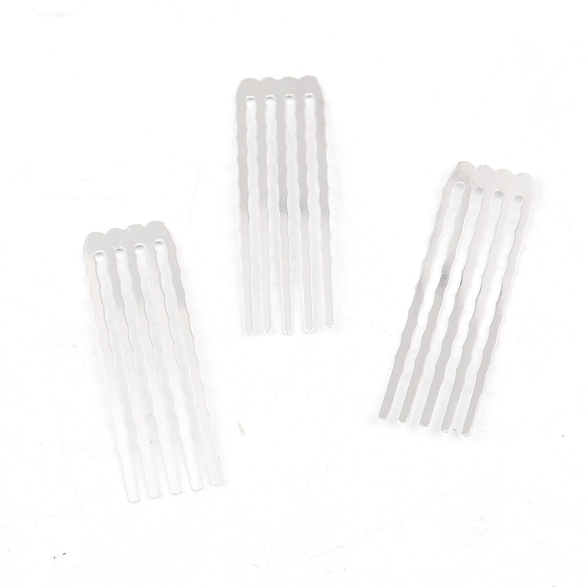 Silver Plated Hair Combs - Nickel Free - Lead Free - Wedding Bridal Comb - 49mm x 15mm (1 7/8" x 5/8") - Hair Clip Accessories  (0116215)