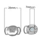 2 Rhinestone Silver Magnetic Clasps - 25mm x 17mm - Silver Rhinestone Clasp for Leather Cord or Bracelet (70085)