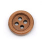 50 Medium Brown Wooden Buttons - 15mm - 4 Hole - Wood Button (B10382)