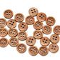 50 Medium Brown Wooden Buttons - 15mm - 4 Hole - Wood Button (B10382)