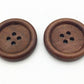 1 inch Brown Wooden Buttons - 25mm - 4 Hole - Wood Button (BUTT-25mm-br-a)