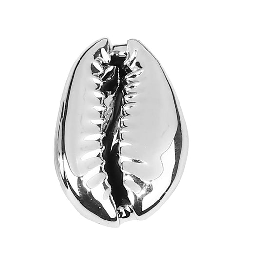 Silver Plated Conch Cowrie Shells - 23mm x 15mm (7/8" x 5/8") - 18mm x 11mm (3/4" x 3/8") (B0106771)
