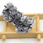 Silver and Gold Mini Paper Flowers - 20mm - Small Paper Roses - Tiny Paper Roses - Stems