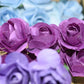Lavender - Light Purple Mini Paper Flowers - 15mm - Small Paper Roses - Tiny Paper Roses with Stems