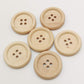 WHOLESALE Natural Wooden Buttons - 25mm (1 inch) - 4 Hole - Wood Button (NNA0Z3Q)