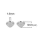 Heart Antique Silver Spacer Bead - 12mm (1/2") x 9mm (3/8") - Valentine's Day Bead B0101233
