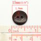 Small Coconut Shell Wooden Buttons - 15mm (5/8 inch) - Wood Buttons - Recycled Coconut Wood (18436)