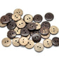 Small Coconut Shell Wooden Buttons - 15mm (5/8 inch) - Wood Buttons - Recycled Coconut Wood (18436)