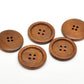 Large Reddish Brown Wooden Button - 30mm - 1 1/8 inch - Wood Buttons (B19491)