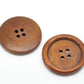 Large Reddish Brown Wooden Button - 30mm - 1 1/8 inch - Wood Buttons (B19491)