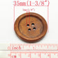 Large Reddish Brown Wooden Button - 30mm - 1 1/8 inch - Wood Buttons (B19491)