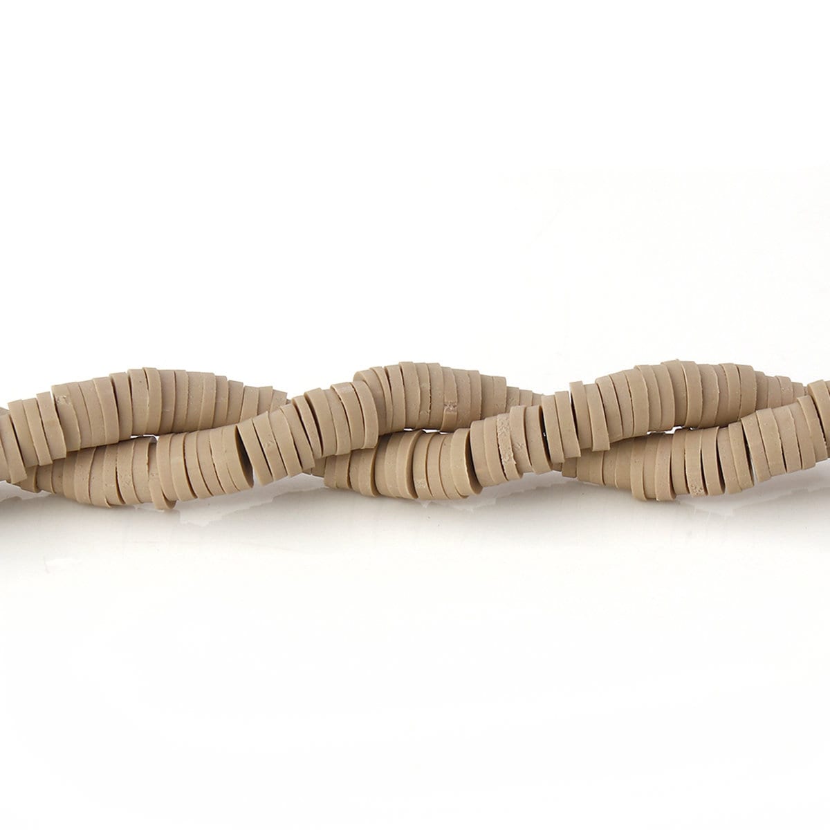 Light Brown Khaki Heishi Beads (One Strand 300 Beads) - 5mm - Polymer Clay Bead - Vinyl Disc Beads - Fimo Bead - African Beads (142)
