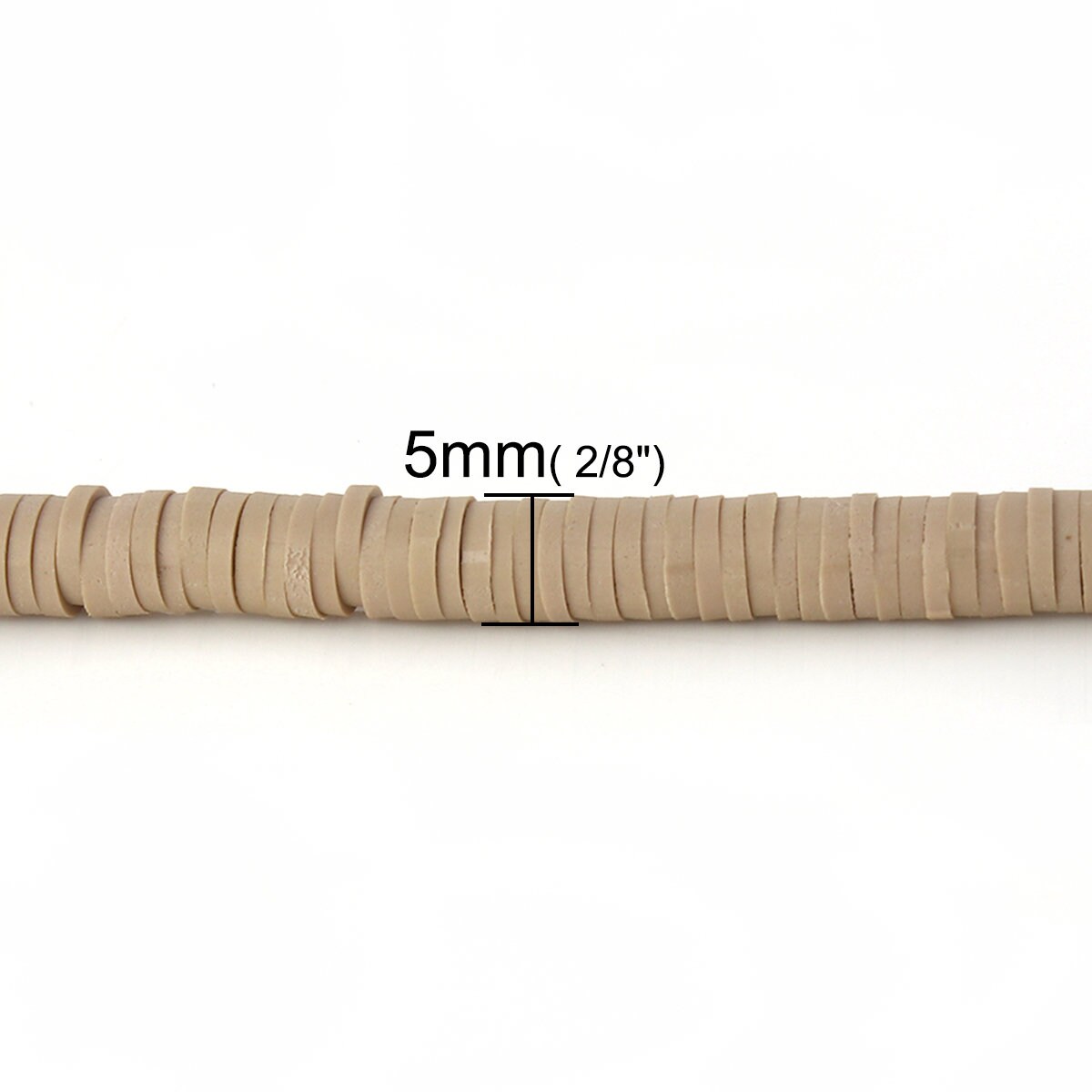 Light Brown Khaki Heishi Beads (One Strand 300 Beads) - 5mm - Polymer Clay Bead - Vinyl Disc Beads - Fimo Bead - African Beads (142)