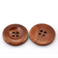 10 Brown Wooden Buttons - 25mm (1 inch) - 4 Holes -  Round Sewing Wood Buttons 25mm (1")  (21317)