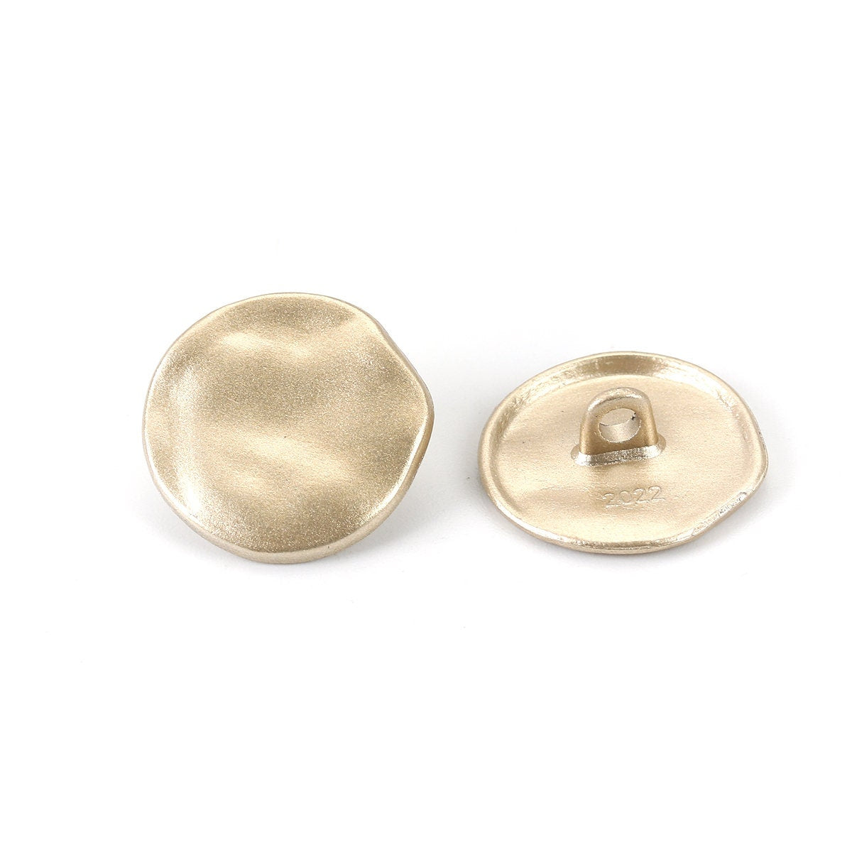 10 Bronze, Silver, or Gold Metal Shank Buttons - 18mm - Hammered Design - Lead and Nickel Safe (001-003-004)