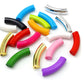 Lime Green Tube Beads - 33mm x 8mm - Green Bamboo Acrylic Tube Bead for Stretch Bracelets (bd-tube-limegreen)