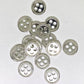 Silver Buttons Round - Shiny Silver - 4 Holes - 20mm - Metal Sewing Button - Lead Nickel Cadmium Safe (003S-RS)