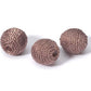 2 Brown Silk Wrapped Beads - 20mm