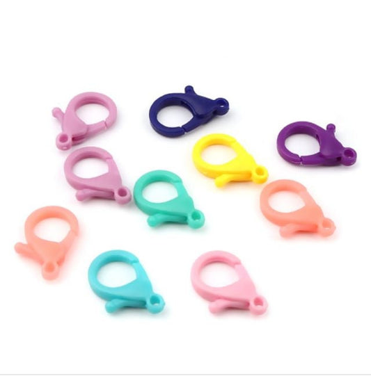 30 Extra Large Resin Lobster Clasps - Mixed Colors - 25mm x 17mm - Parrot Clasp Bronze (B656915D)