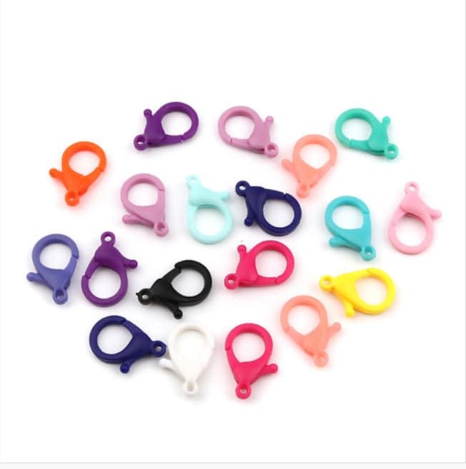 30 Extra Large Resin Lobster Clasps - Mixed Colors - 25mm x 17mm - Parrot Clasp Bronze (B656915D)