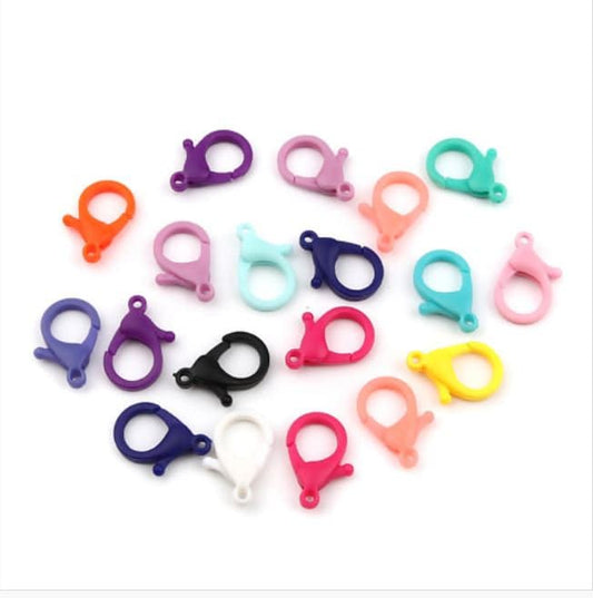 30 Extra Large Resin Lobster Clasps - Mixed Colors - 25mm x 17mm - Parrot Clasp Bronze (B656915D)