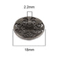 Antique Silver / Gunmetal Button - Carved Filigree Pattern 18mm - Shank - Lead & Nickel Safe - Metal Sewing Button (141)